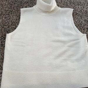 Talbots Ivory Ribbed Turtleneck Sweater